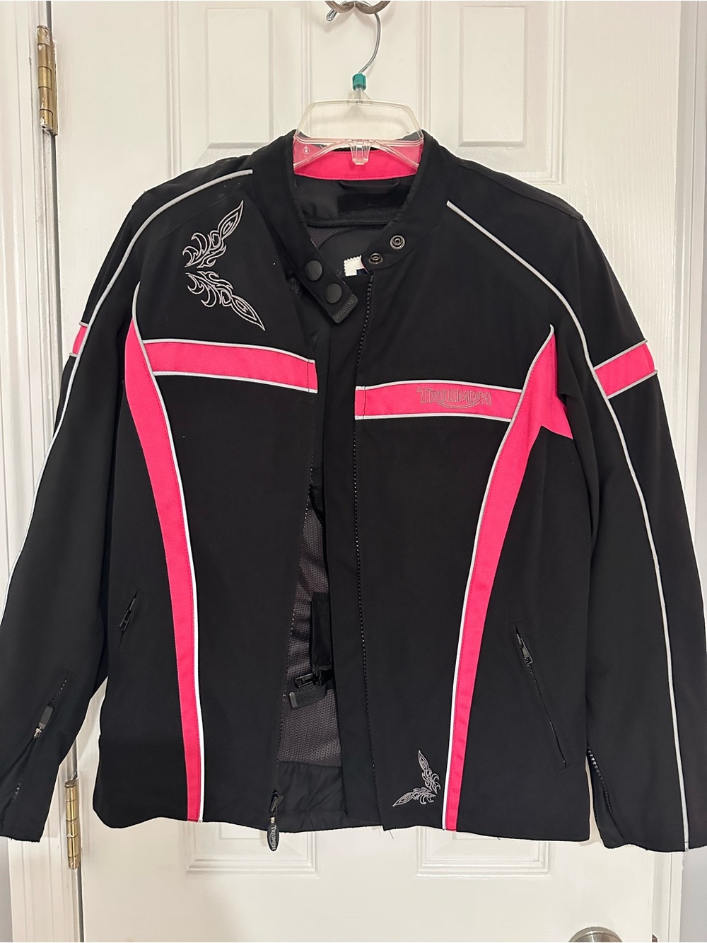 Triumph Black Jacket with Pink Accents